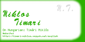 miklos timari business card