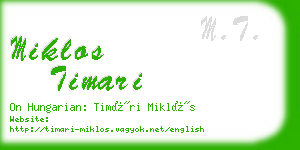 miklos timari business card